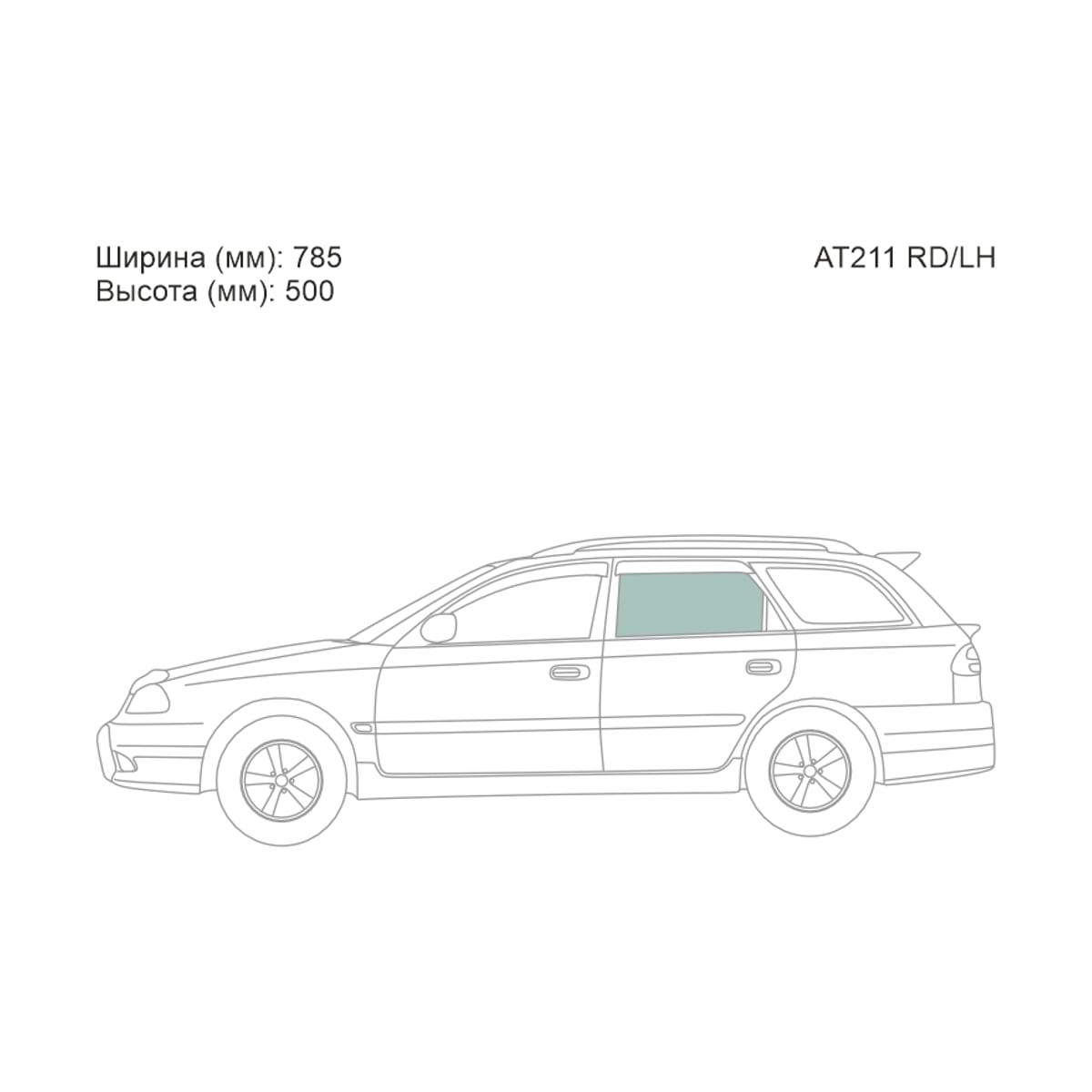 XYG Стекло боковое опускное (Сзади/ Слева/ Цвет зеленый) Toyota Caldina (T210) 97-02
