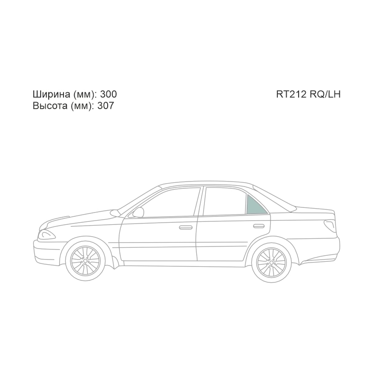 XYG Стекло форточки (Сзади/ Слева/ Цвет зеленый) Toyota Carina (T210) 96-01 / Corona Premio 96-01