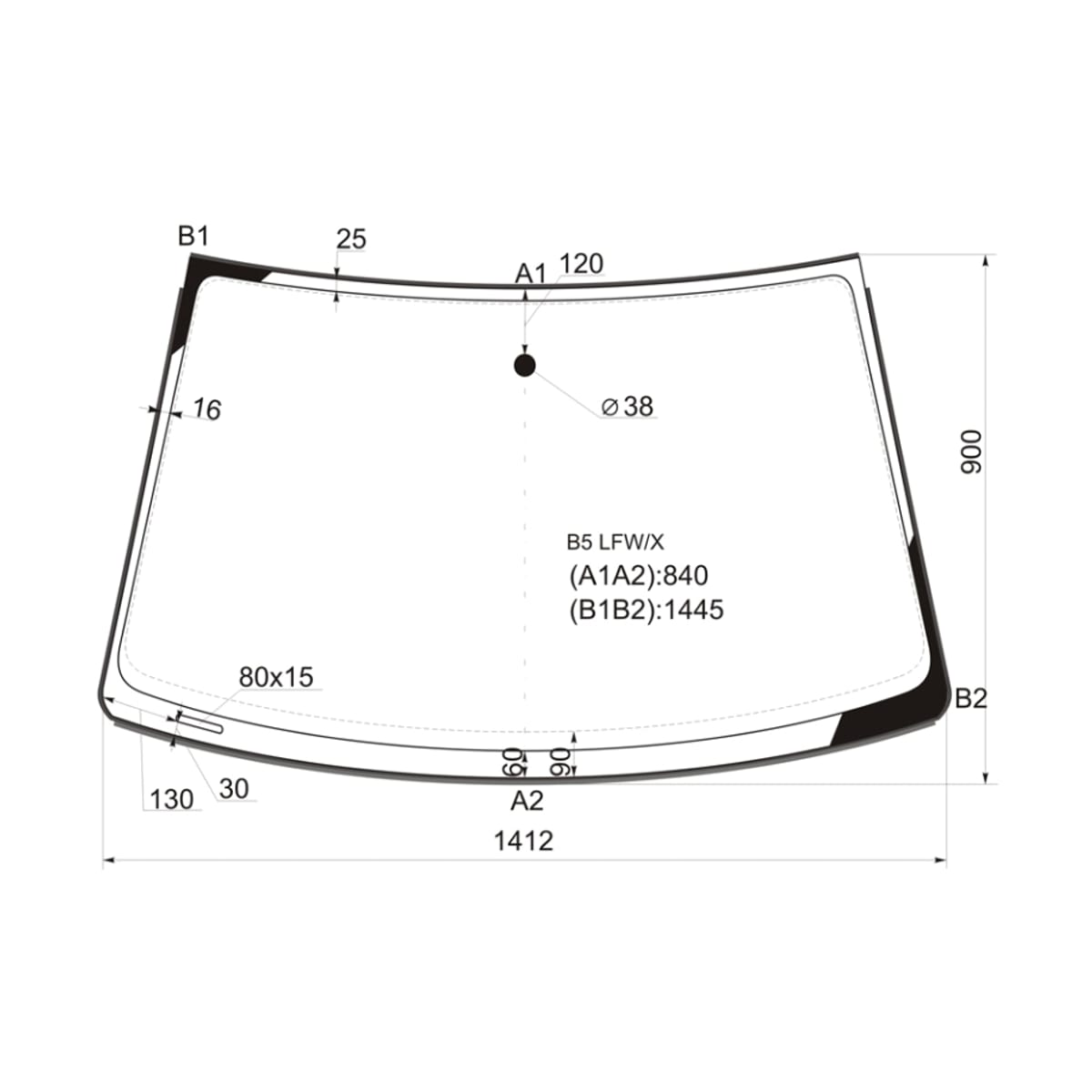 XYG Стекло лобовое (Молдинг) Volkswagen Passat 96-05 / Skoda Superb 02-08