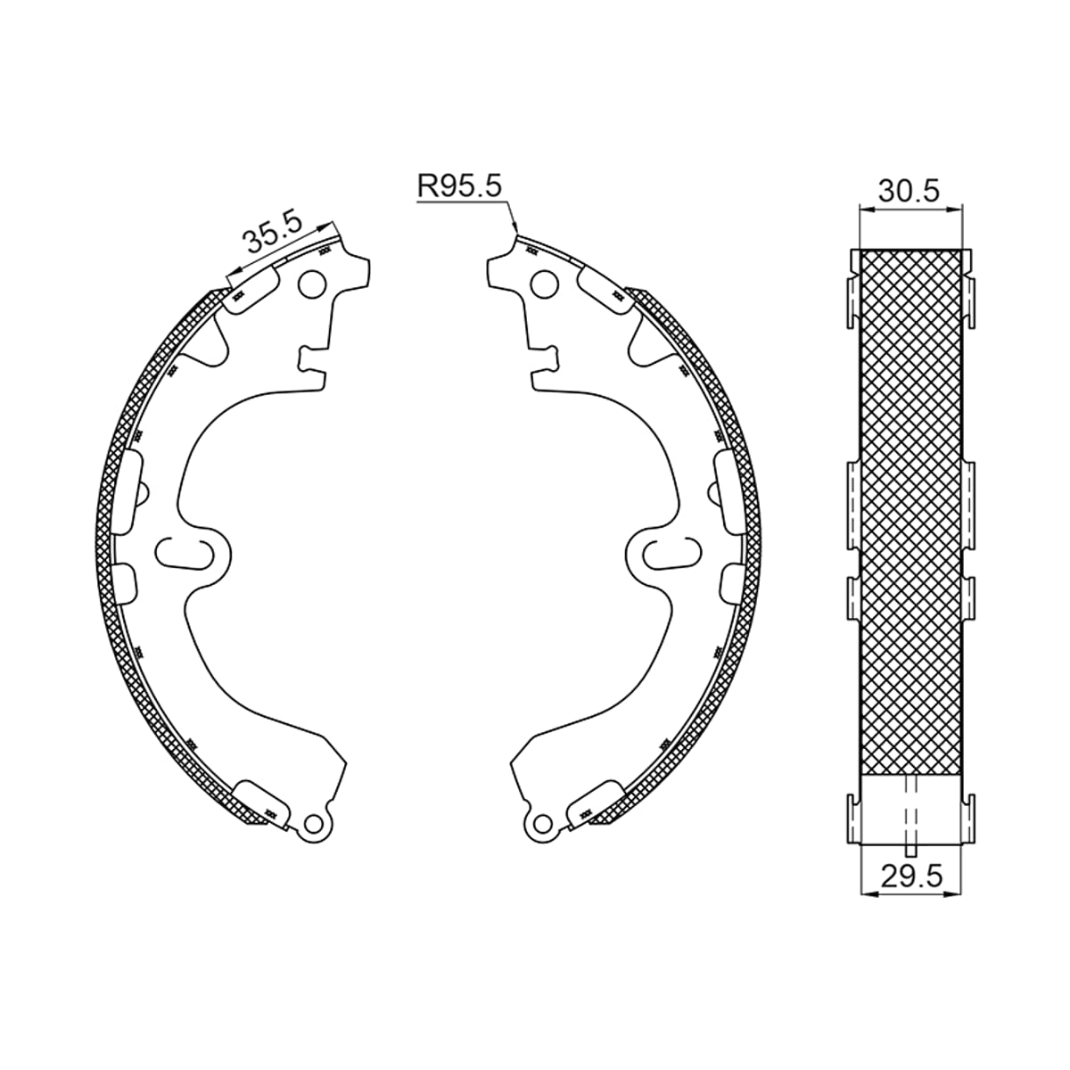 BAIKOR Колодки тормозные барабанные Toyota Caldina (T190,T210) 92-02 / Camry Japan 90-98