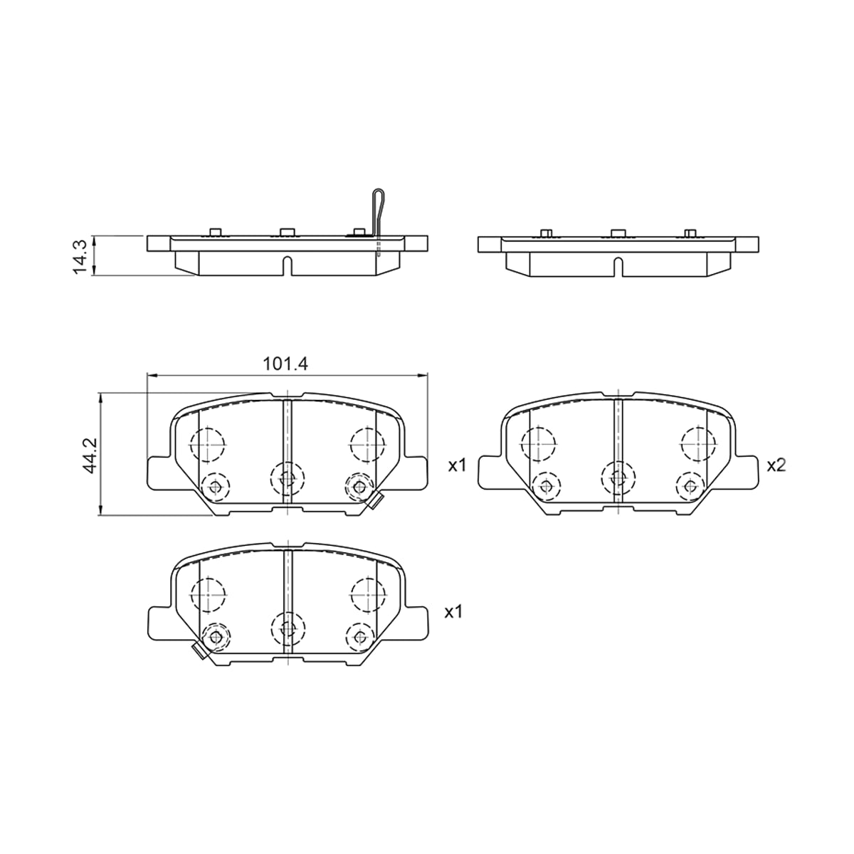 BAIKOR Колодки тормозные (Сзади) Mazda 6 12- / Mitsubishi ASX 10