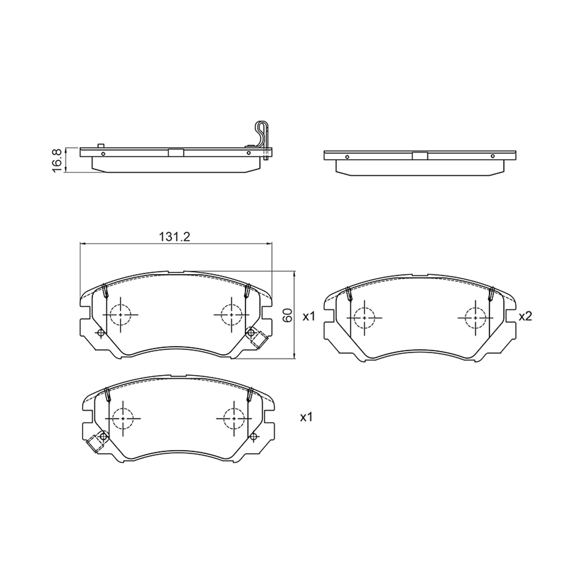 BAIKOR Колодки тормозные (Спереди) Chery Tiggo 7 Pro 19-24 / Hyundai Sonata 04-10 BKBR0133