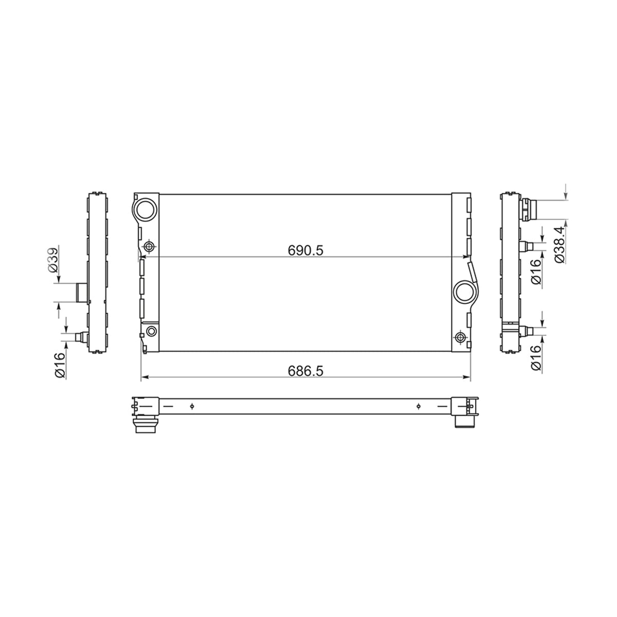 SAT Радиатор BMW 5-Series 09-17 / 7-Series 08-15 BW0013