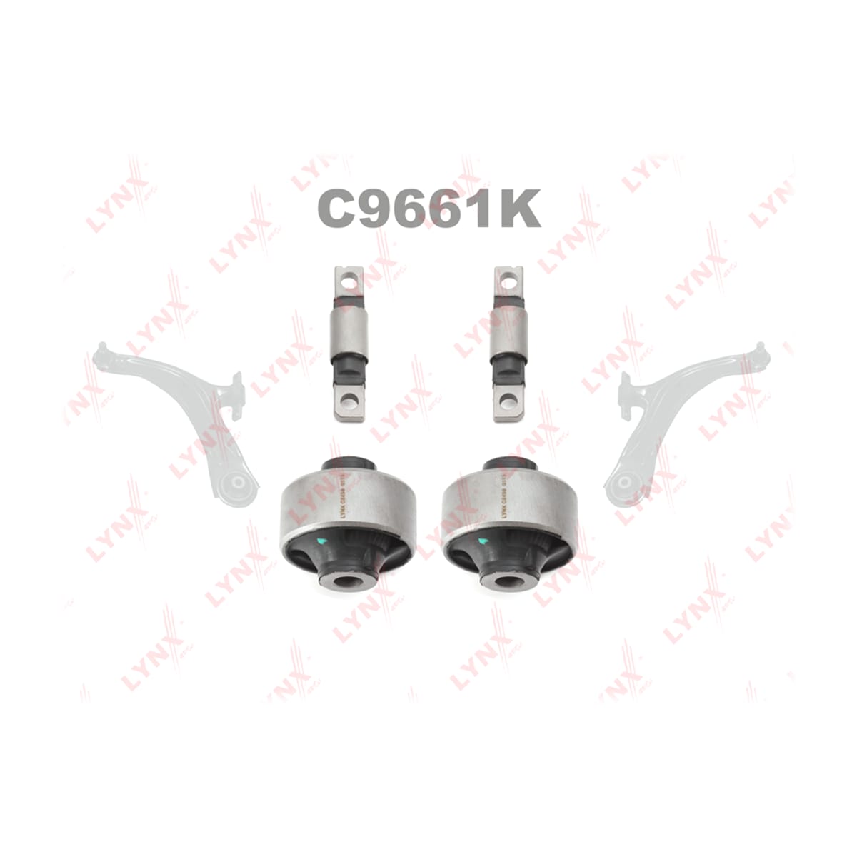 LYNXAUTO Комплект сайлентблоков / Рычагов / Перед. подв. C9661K (перед)