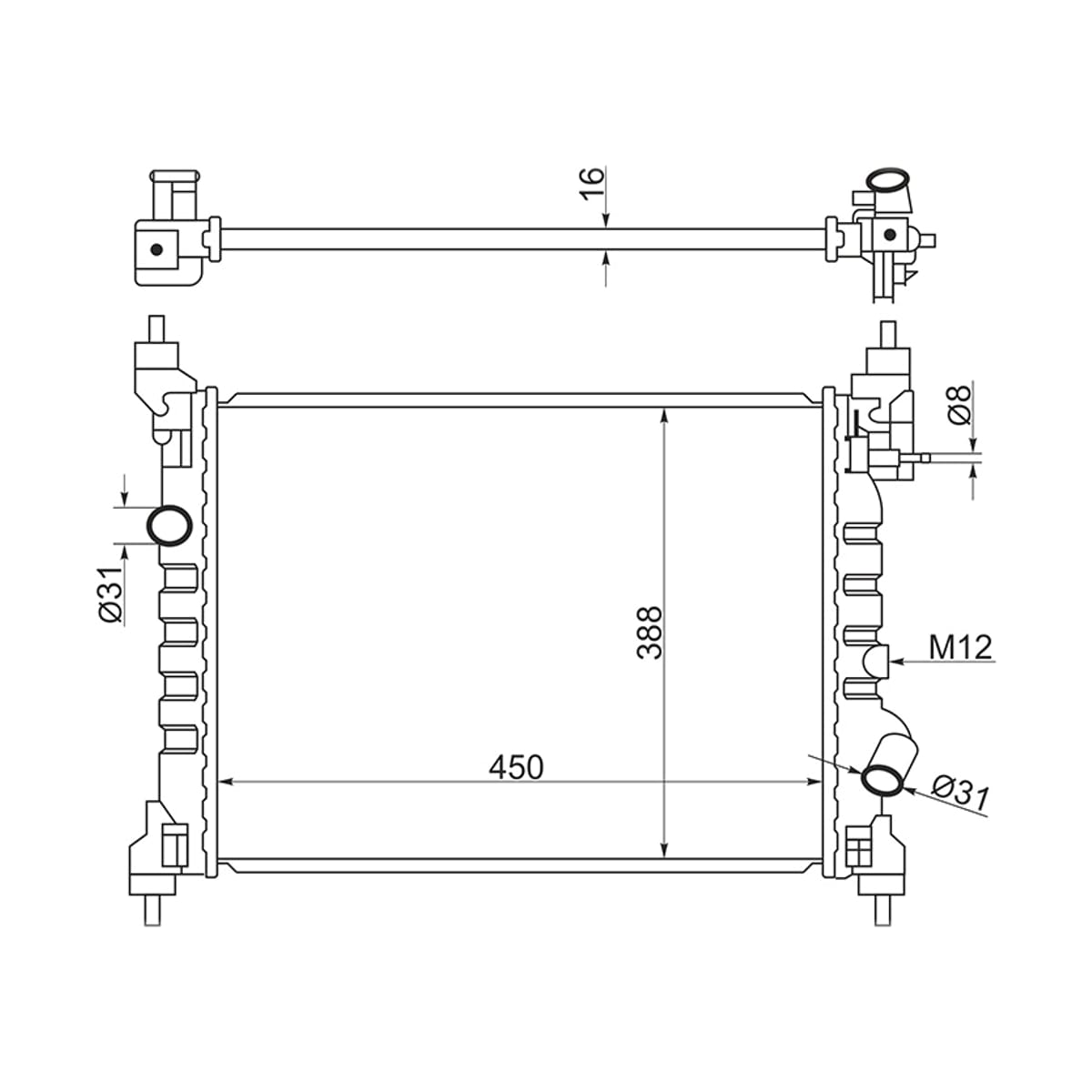 SAT Радиатор Chevrolet Spark 10-16 / Ravon R2 16-20