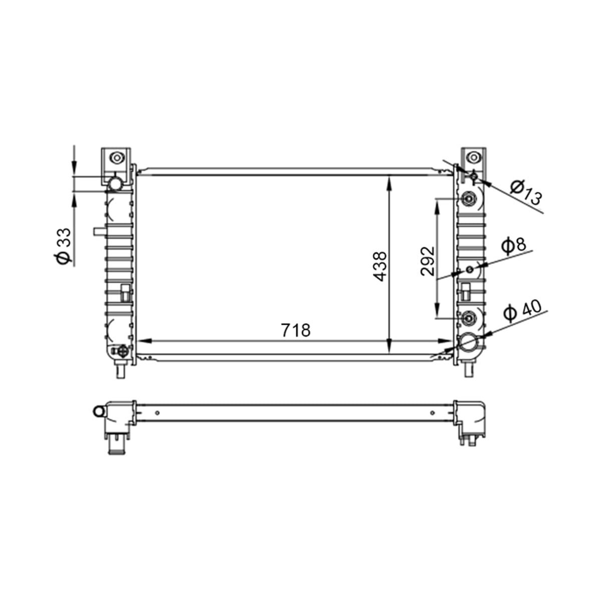 SAT Радиатор Chevrolet Tahoe 06-14 / Cadillac Escalade 01-06 CH0003