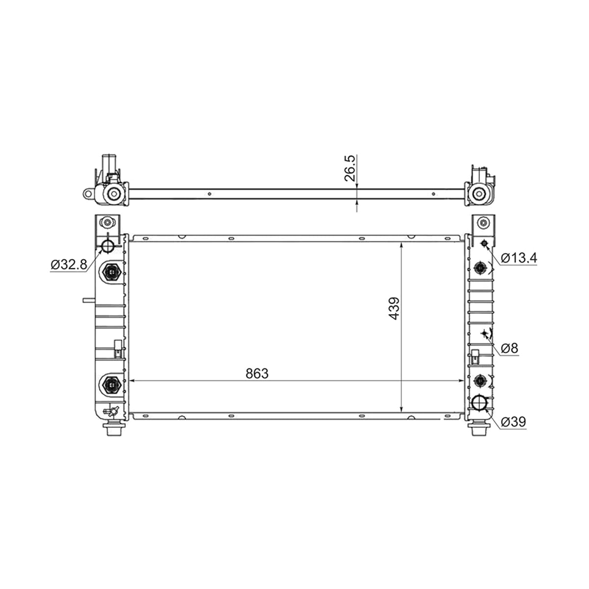 SAT Радиатор Chevrolet Tahoe 06-14 / Cadillac Escalade 01-15