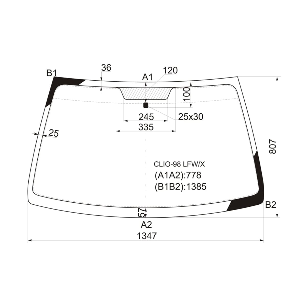 XYG Стекло лобовое Renault Clio 98-09 / Symbol 99-08 CLIO98LFW/X