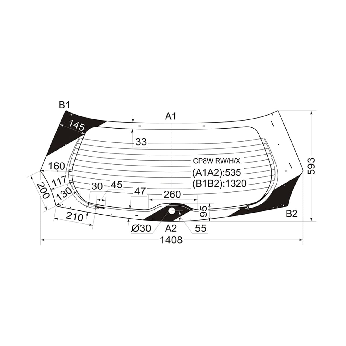 XYG Стекло заднее (Цвет зеленый/ Обогрев) Mazda Premacy 99-05