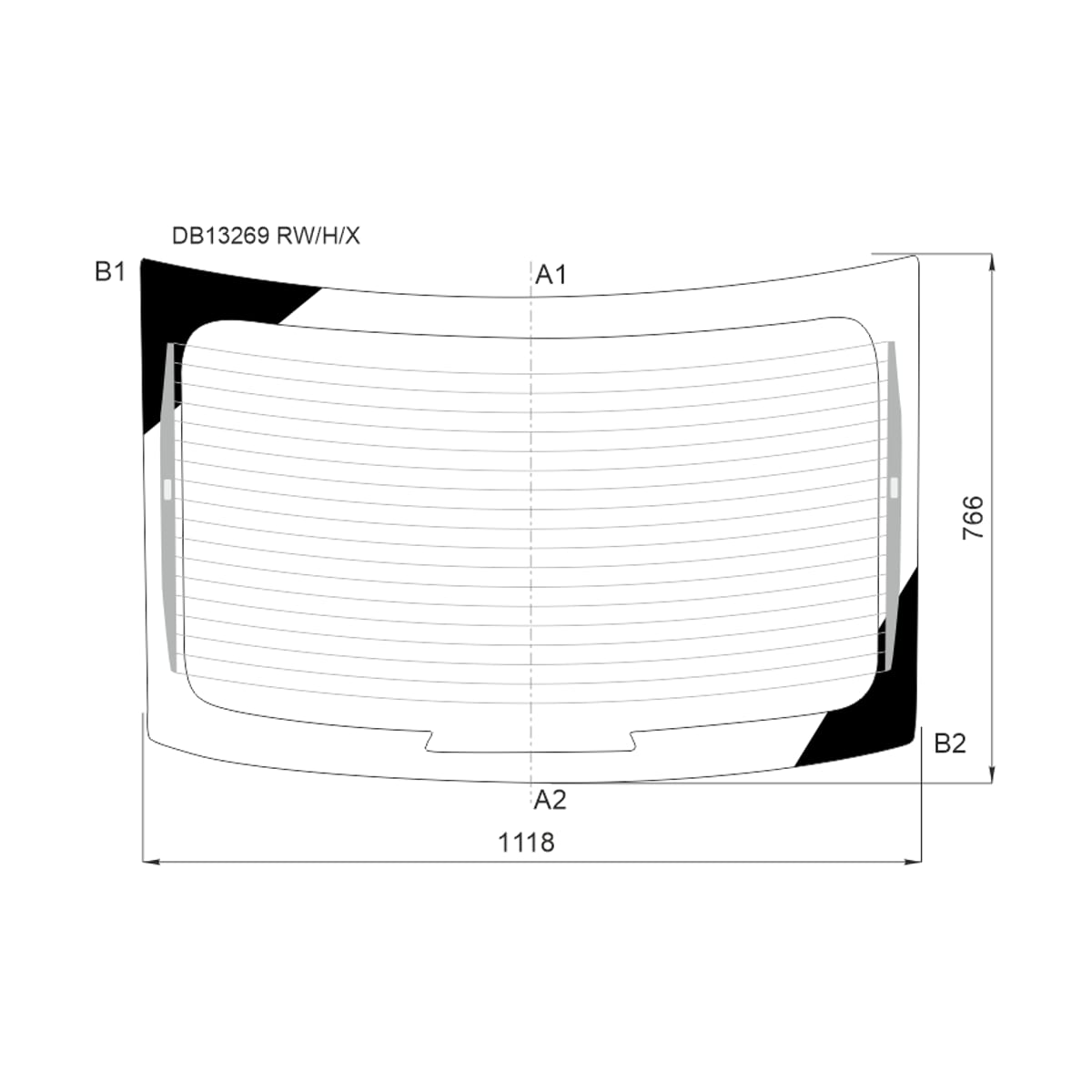 XYG Стекло заднее (Цвет зеленый/ Обогрев/ 4D SED) Chevrolet Onix 19 DB13269RW/H/X