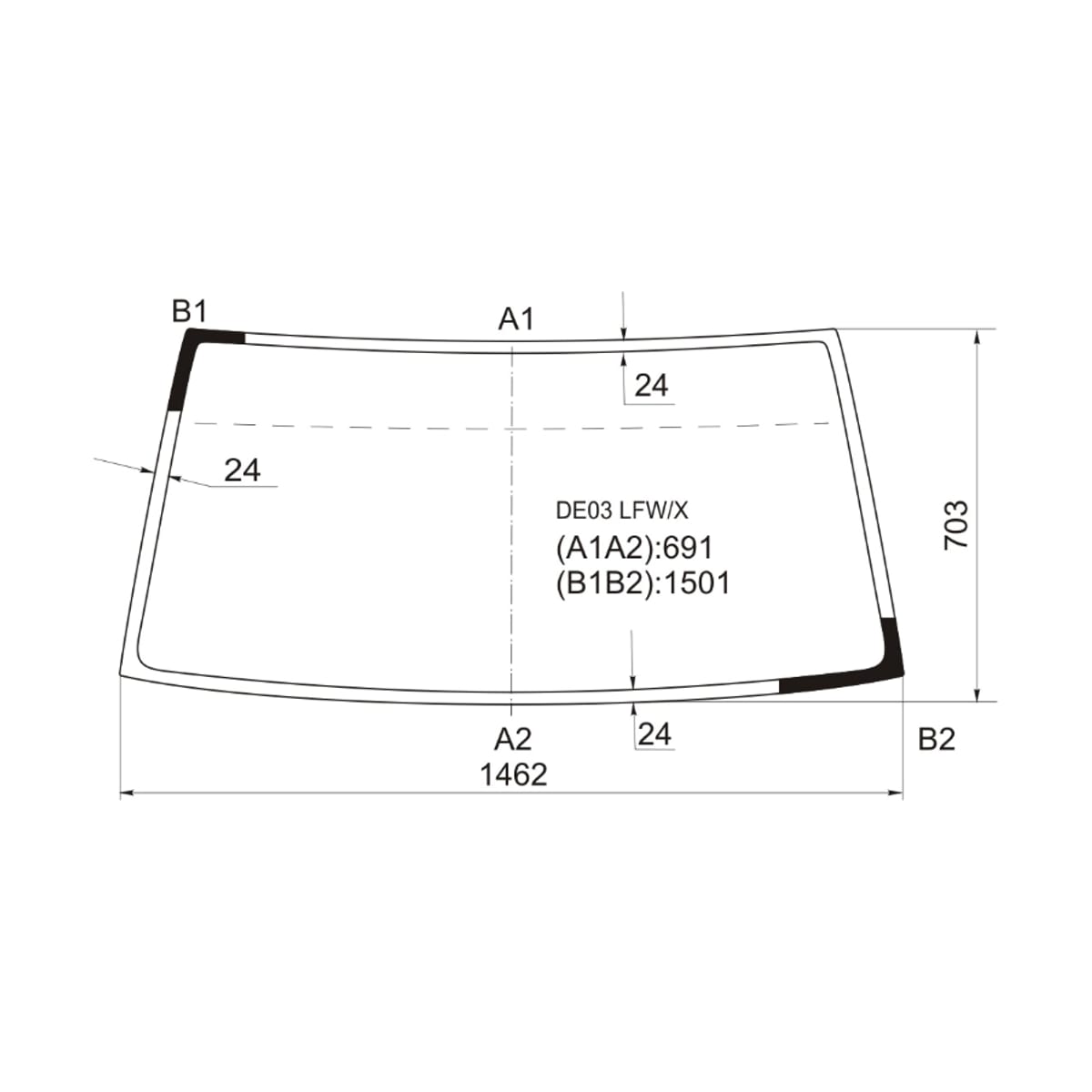 XYG Стекло лобовое Mitsubishi Delica 89-99 / Hyundai Grace 93-03