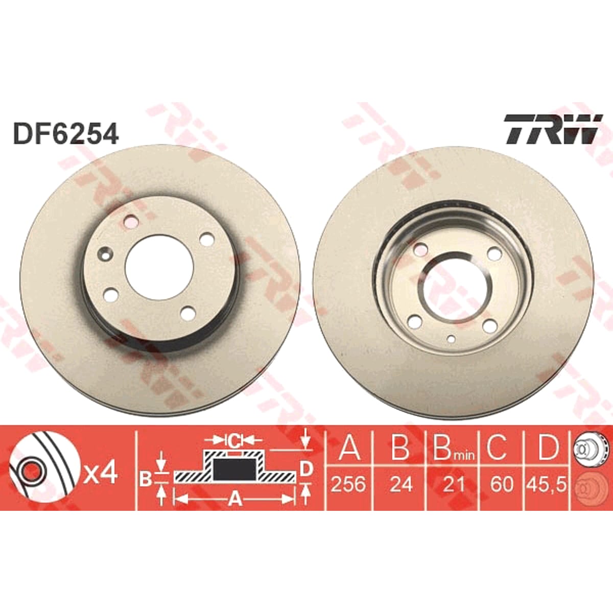 TRW Диск тормозной DF6254 (перед)
