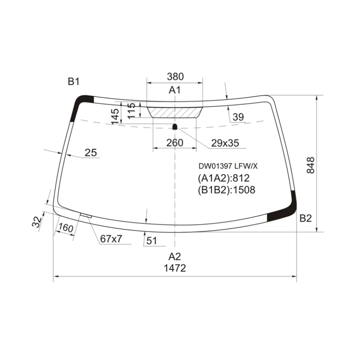 XYG Стекло лобовое Ford Escape 00-12 / Maverick 93-07