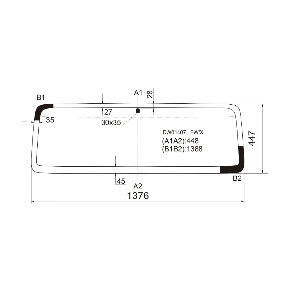 XYG Стекло лобовое Jeep Wrangler 96-07 DW01407LFW/X