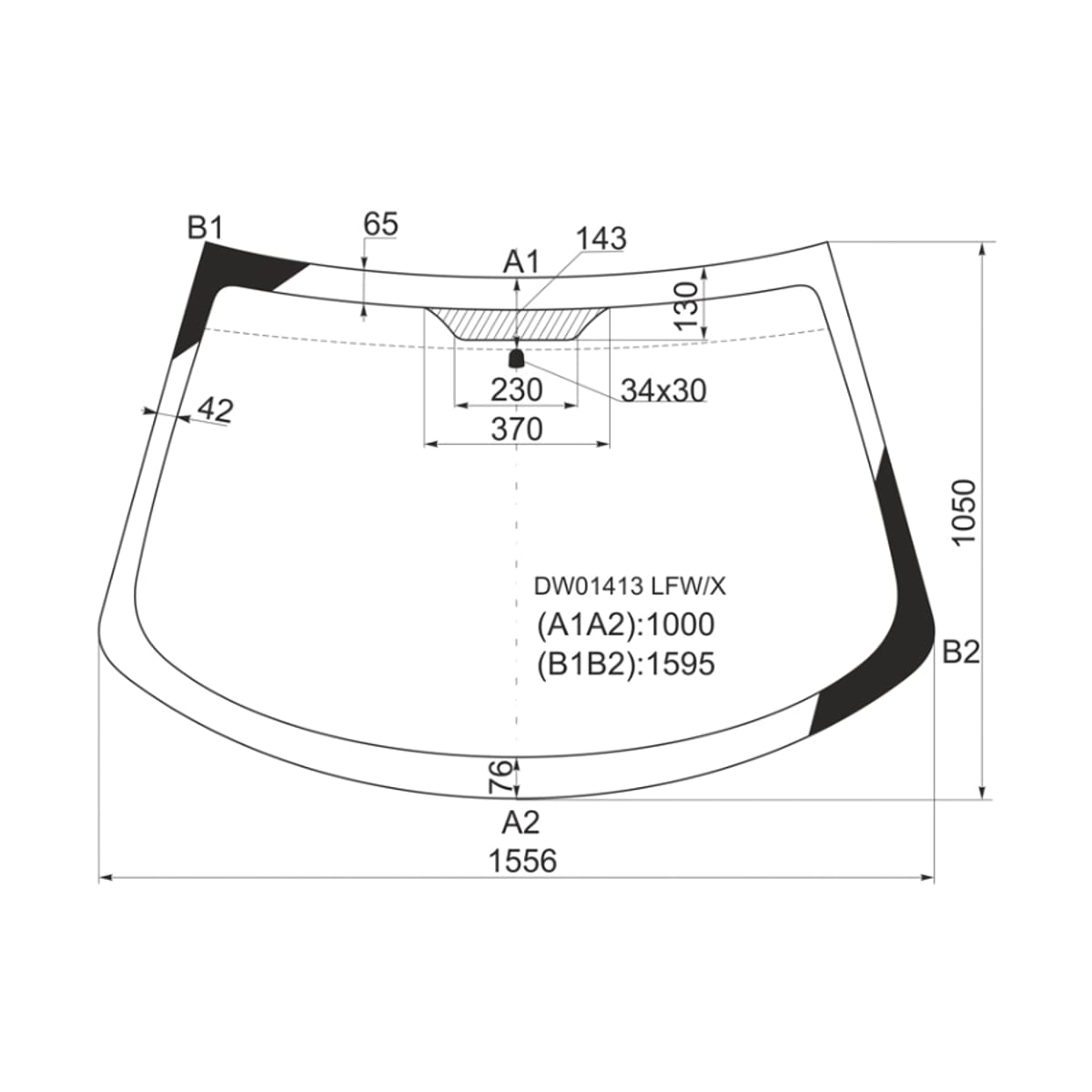 XYG Стекло лобовое Chrysler Cirrus 95-00 / Sebring 00-06 DW01413LFW/X