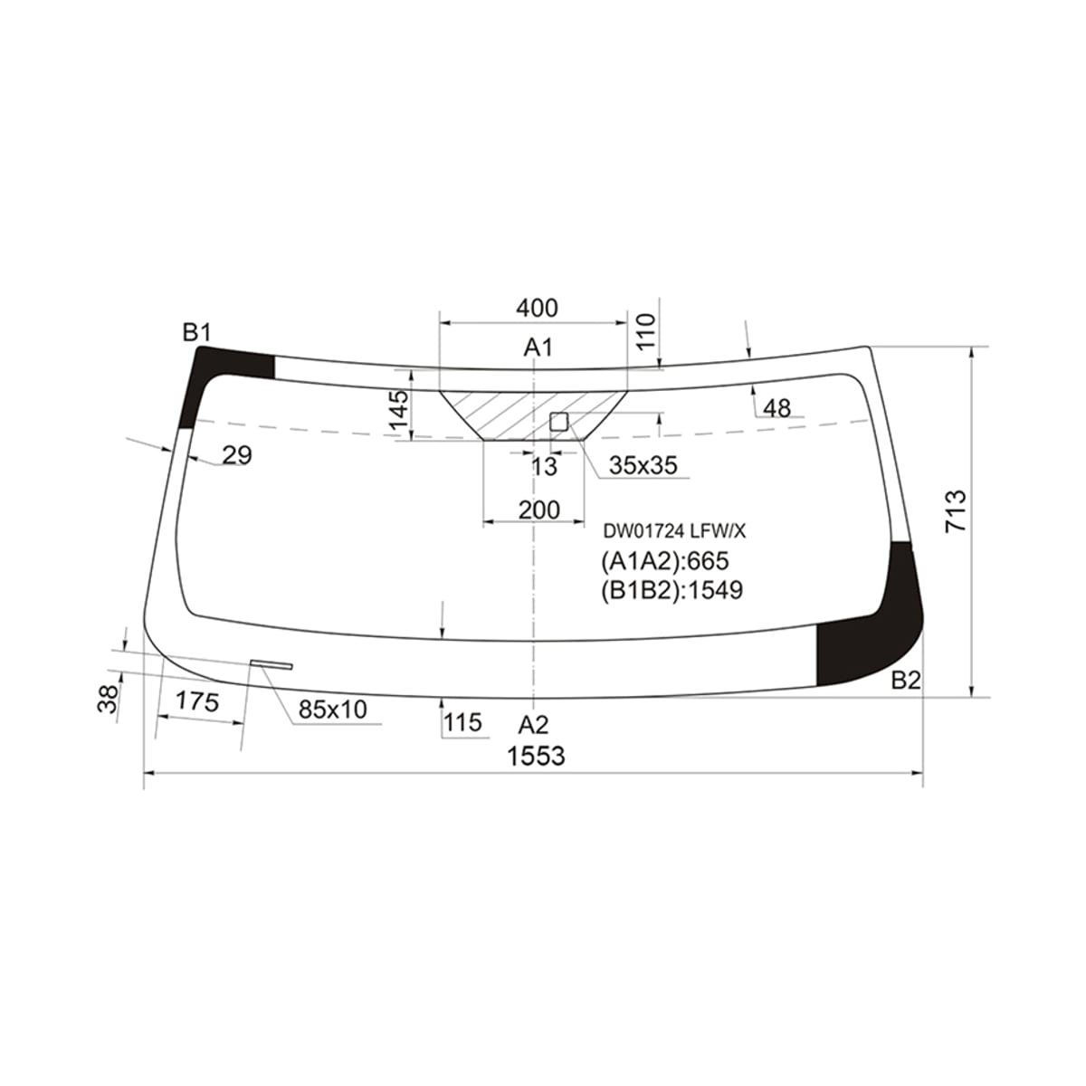 XYG Стекло лобовое (Датчик дождя) Jeep Cherokee 07-14 / Liberty 07-12