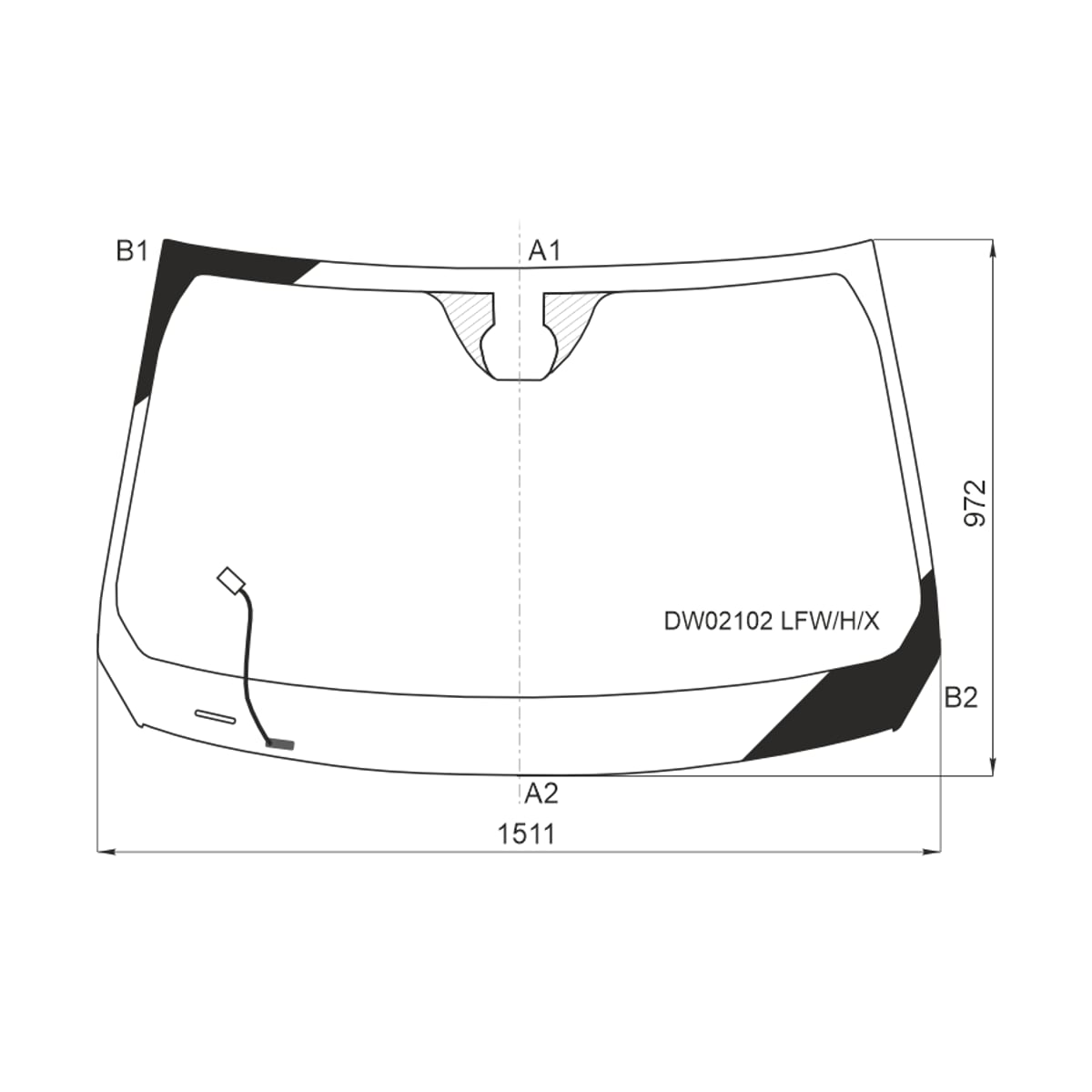 XYG Стекло лобовое (Обогрев щеток) Jeep Cherokee 13-18