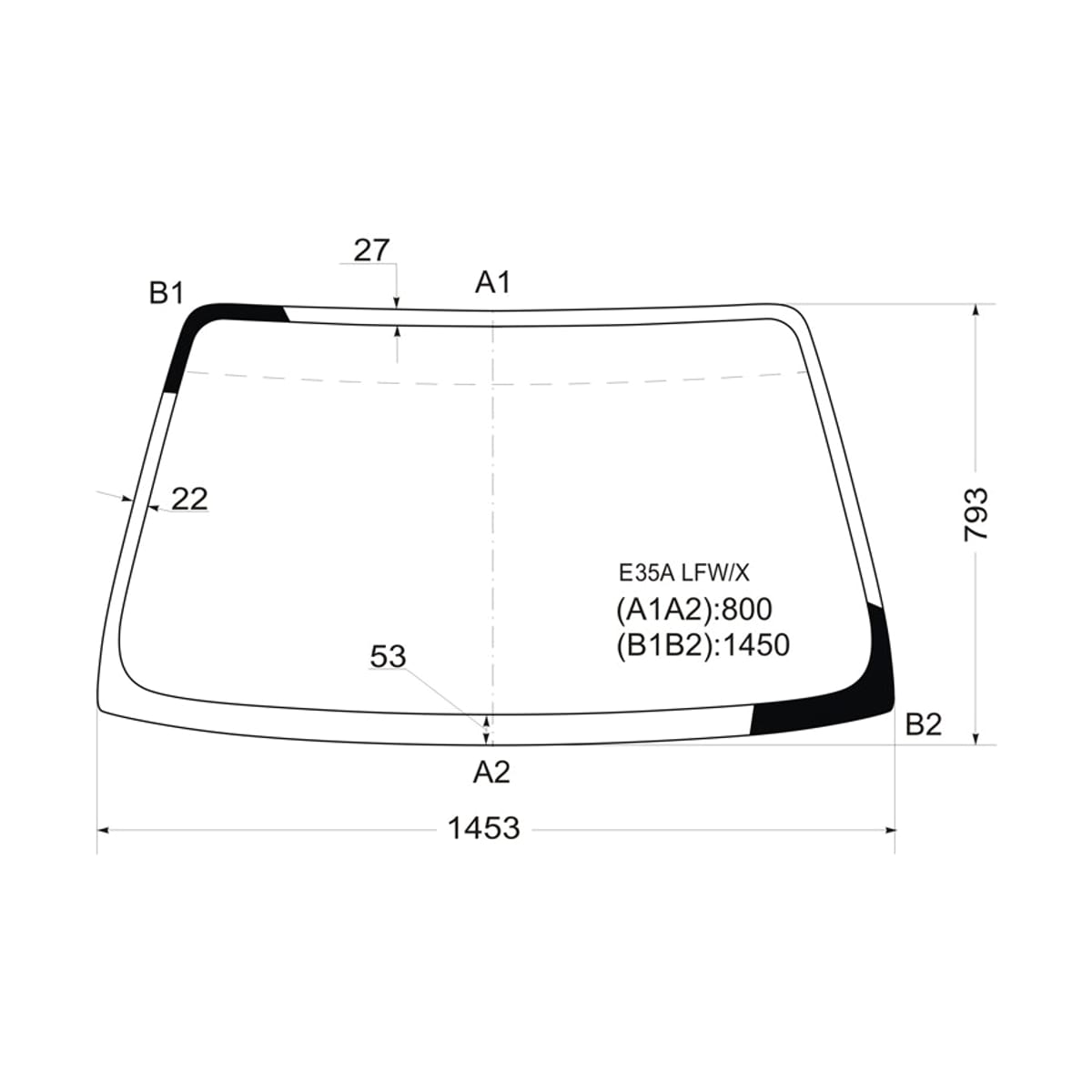 XYG Стекло лобовое Mitsubishi Eterna 88-92 / Galant 87-92
