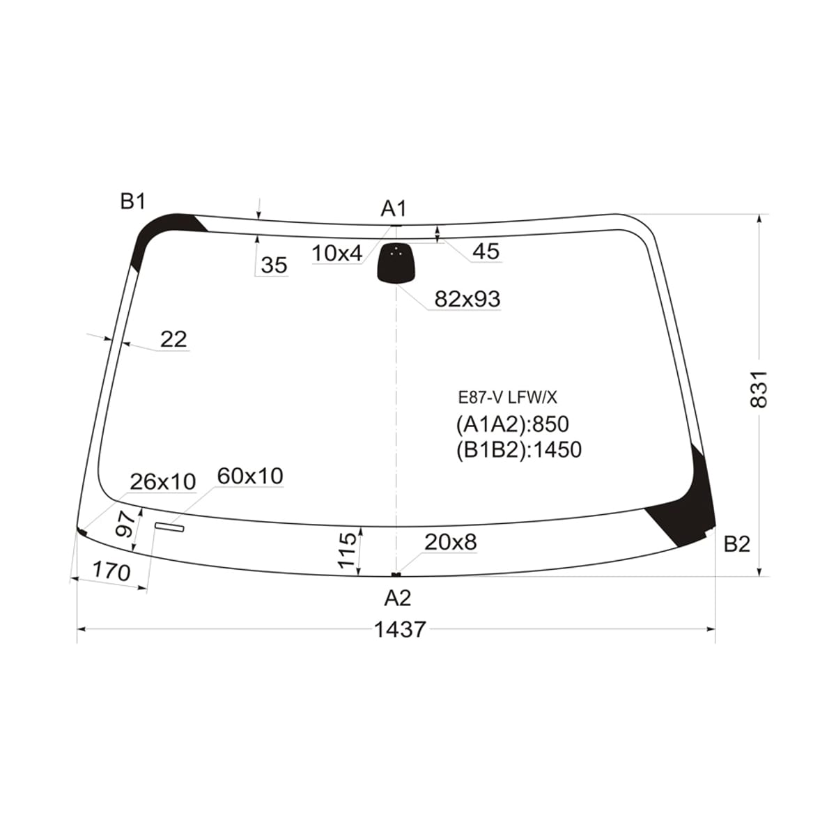 XYG Стекло лобовое BMW 1-Series 04-13