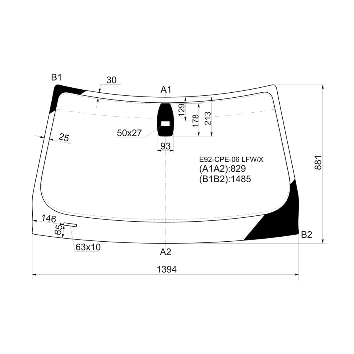 Деталь Стекло лобовое (Датчик дождя) BMW 3-Series 05-14 XYG