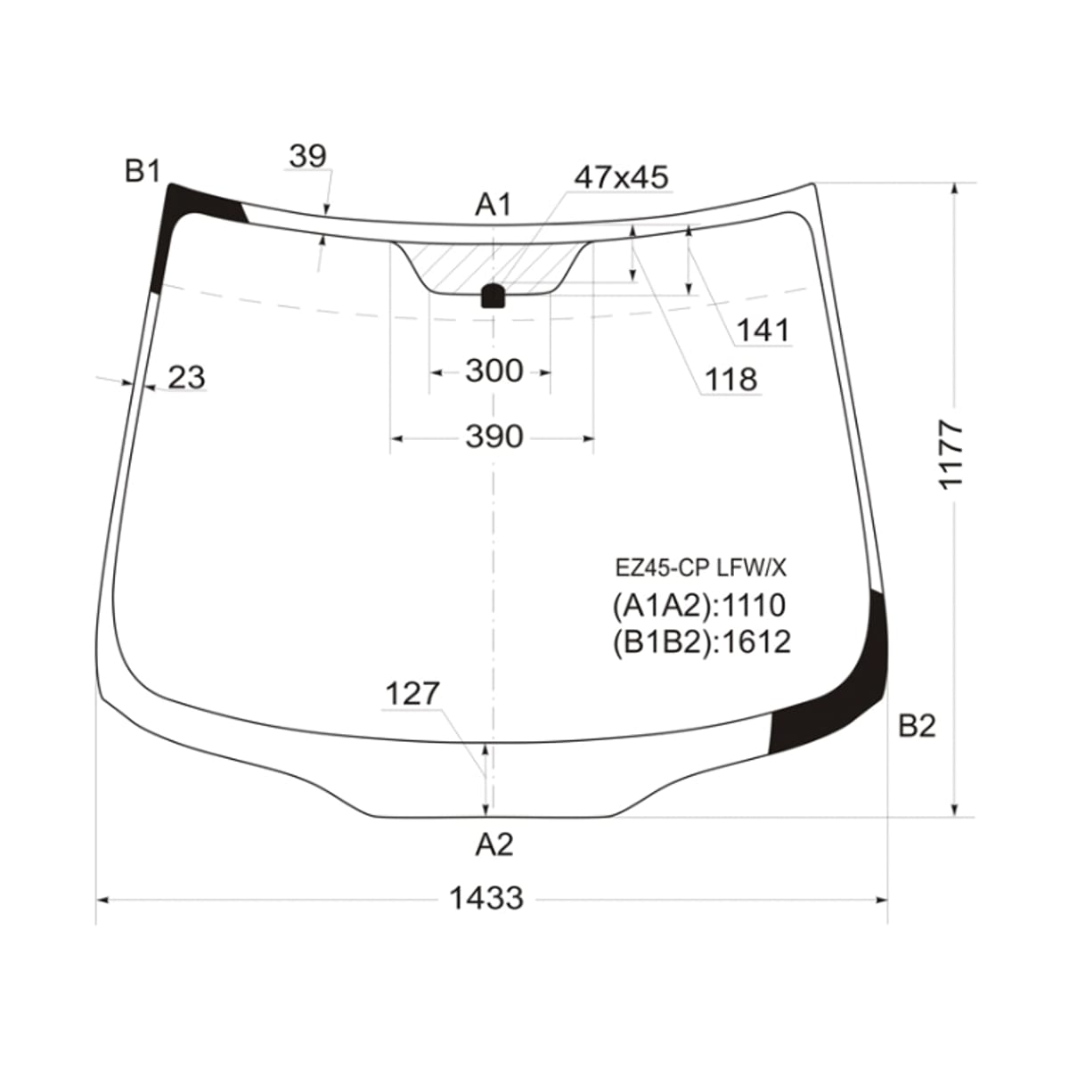 XYG Стекло лобовое Mitsubishi Grandis 03-09