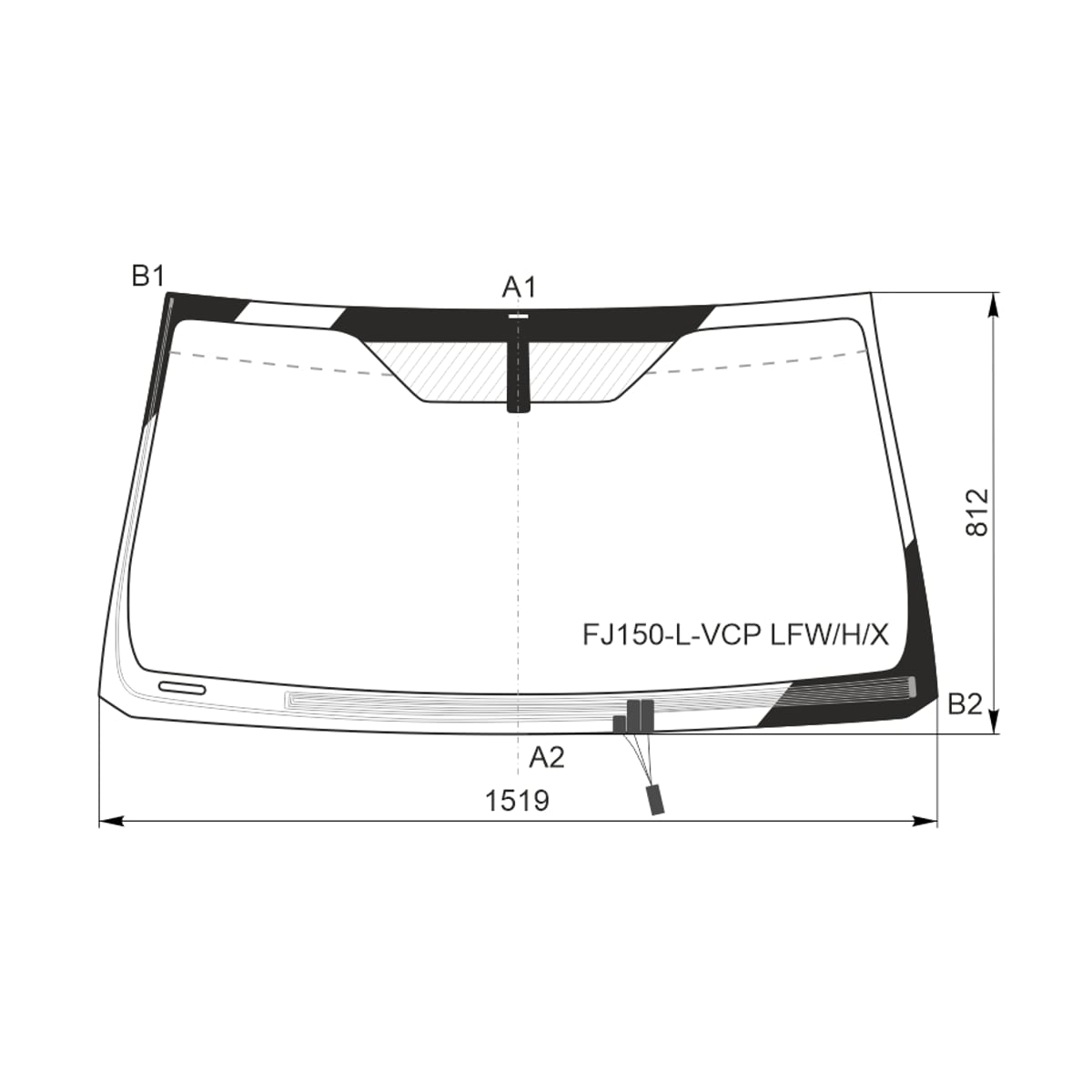 Деталь Стекло лобовое (Обогрев щеток) Toyota Land Cruiser Prado (J150) 09-24 XYG