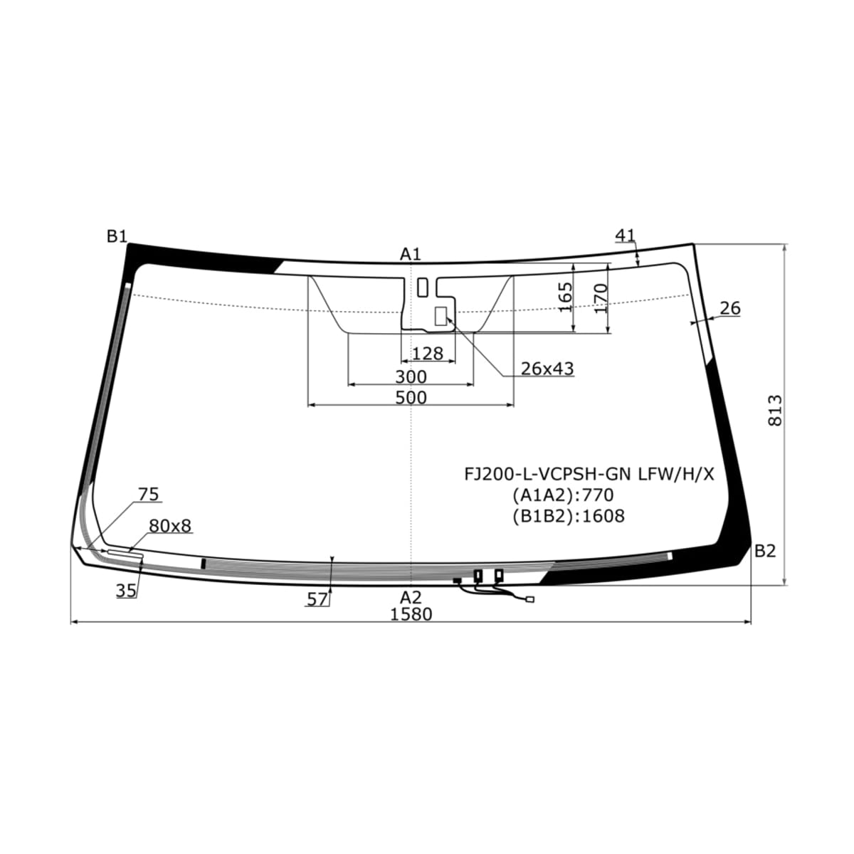 XYG Стекло лобовое (Обогрев щеток/ Датчик дождя) Toyota Land Cruiser (J200) 07-15 / Lexus LX 07-15