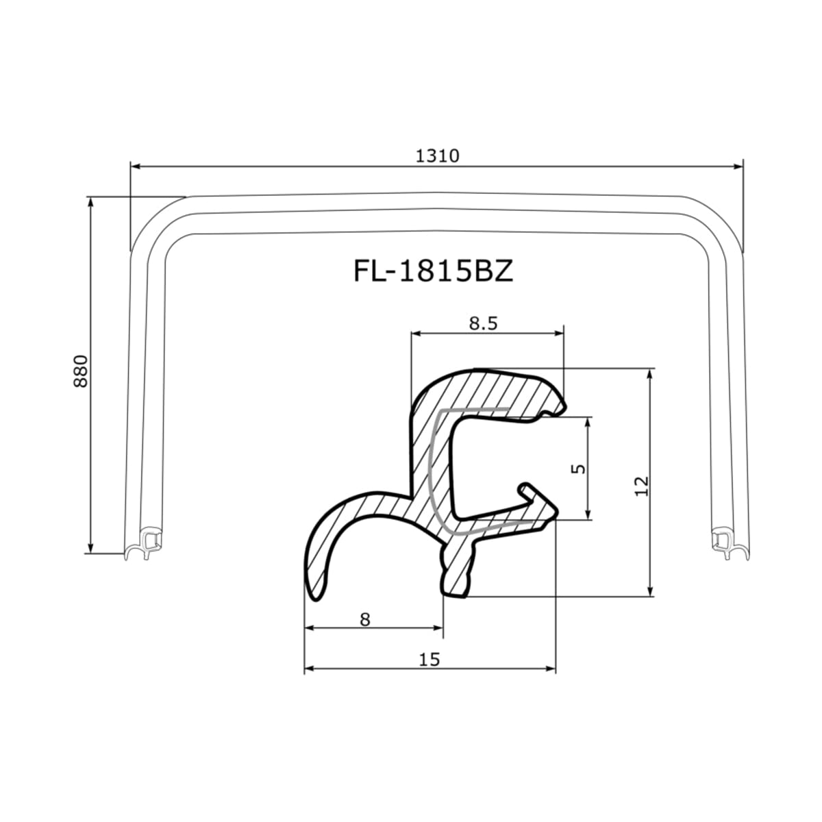 Деталь Молдинг лобового стекла (П-образный) Ford Transit Connect 01-13 FLEXLINE