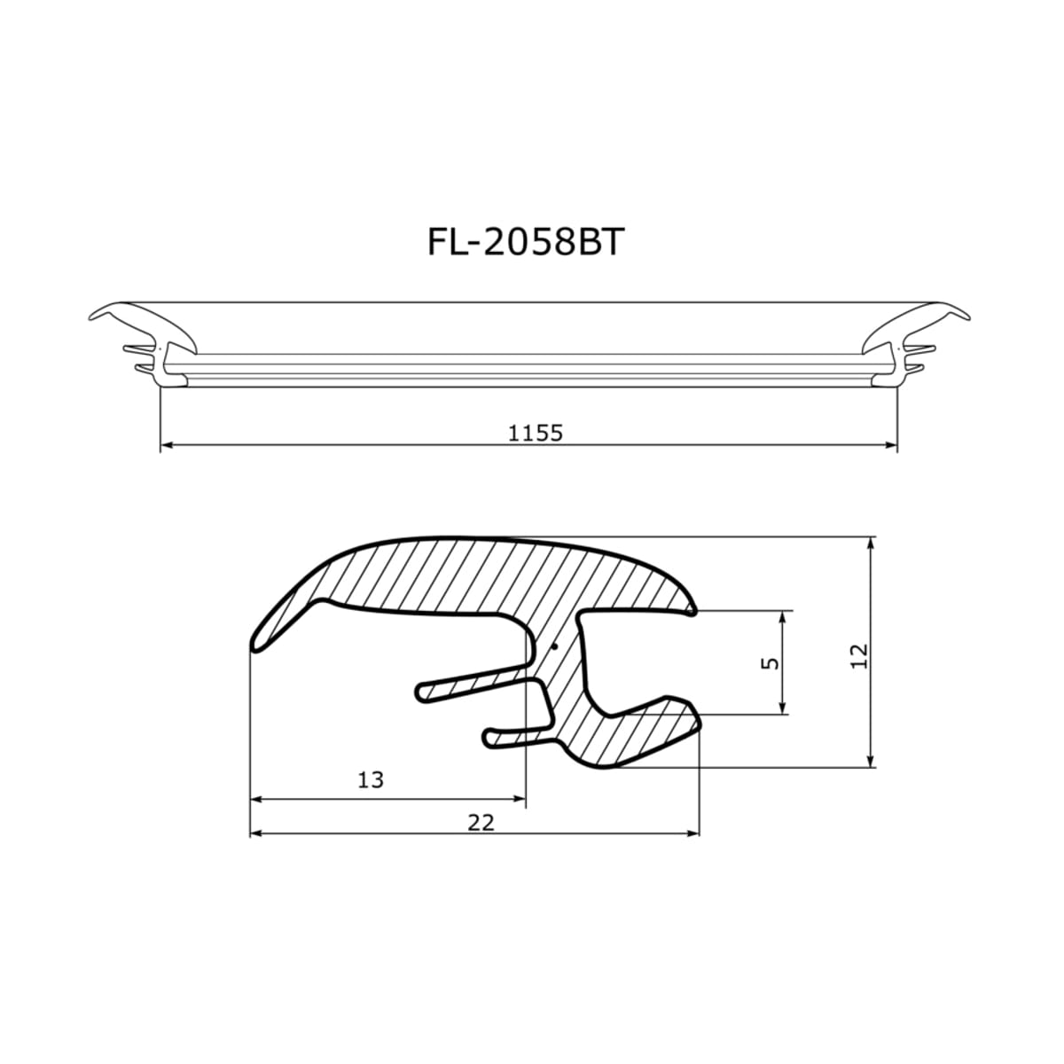 FLEXLINE Молдинг лобового стекла (Сверху) Subaru Forester 97-02 FL2058BT