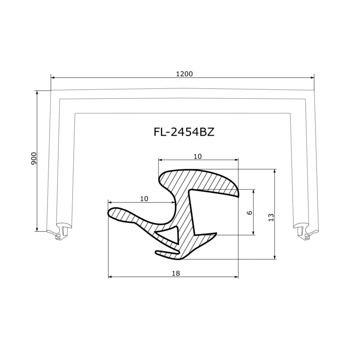 FLEXLINE Молдинг лобового стекла (П-образный) Toyota Prius (NHW20) 03-11 FL2454BZ