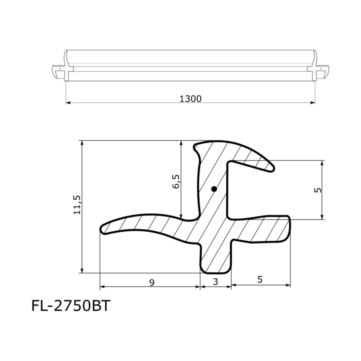 FLEXLINE Молдинг лобового стекла (Сверху) Mitsubishi Outlander 05-12 / Citroen C-Crosser 07-12 FL2750BT