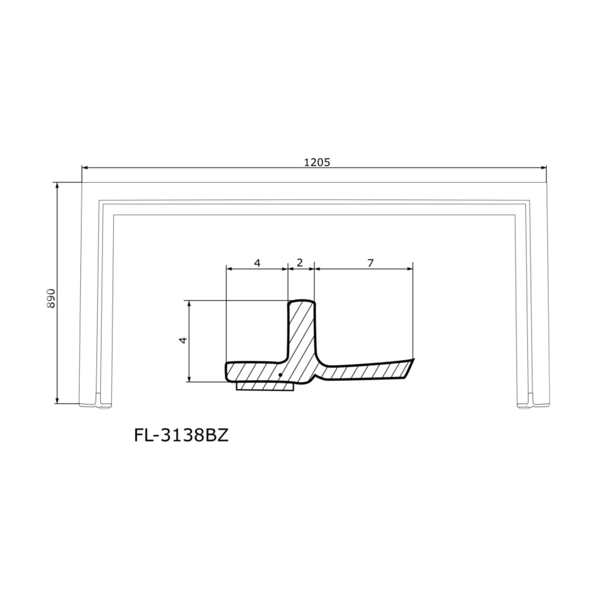 Деталь Молдинг лобового стекла Toyota Prius (ZVW30) 09-16 / Prius PHV 12-16 FLEXLINE