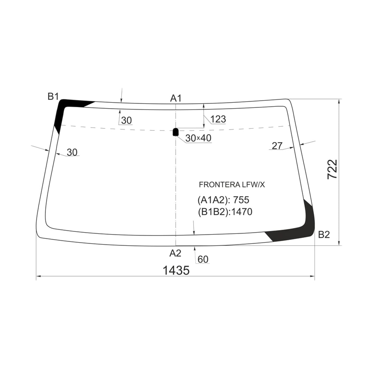 Деталь Стекло лобовое Deerways Aurora 06-08 / Honda Passport 93-97 XYG