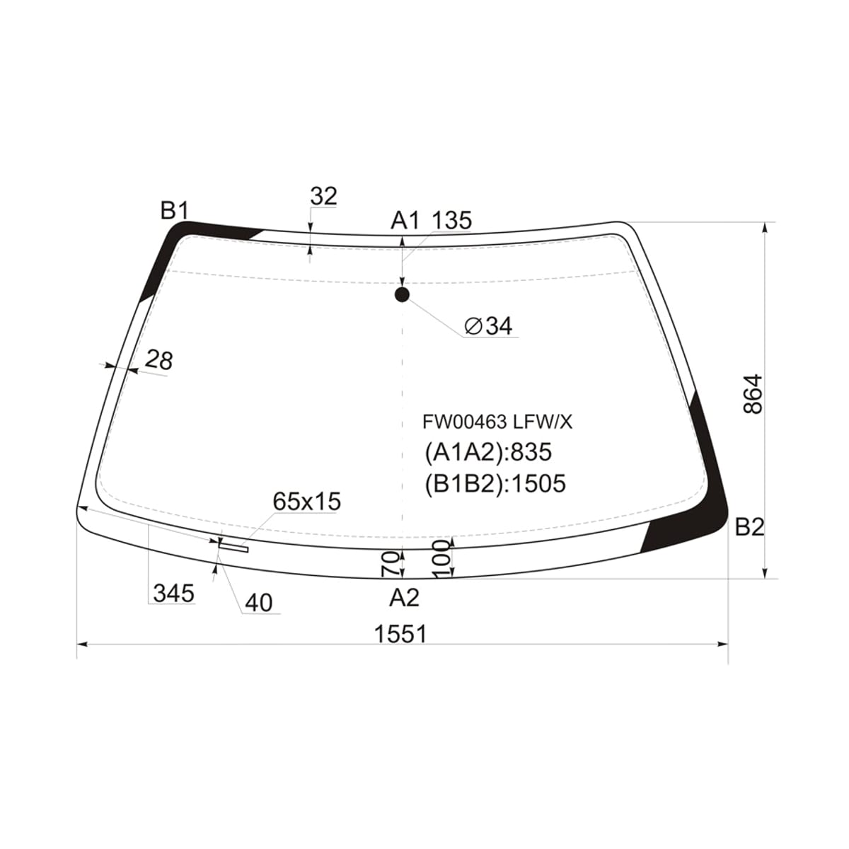 XYG Стекло лобовое Audi 100 82-90