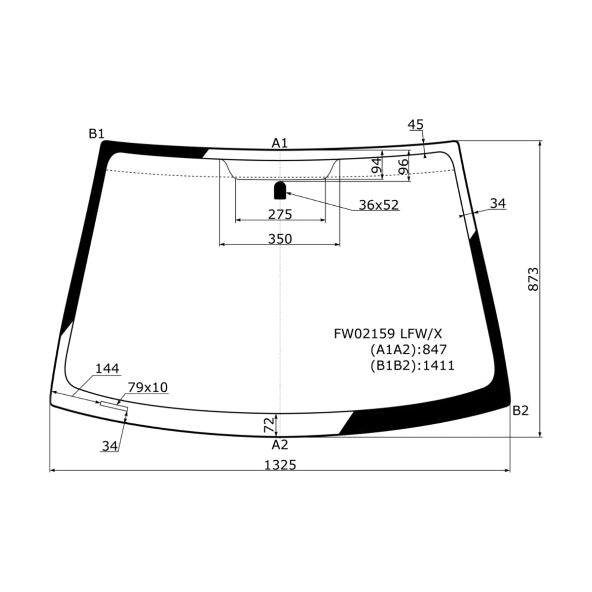 XYG Стекло лобовое Toyota Vitz 99-05 / Echo 99-05 FW02159LFW/X
