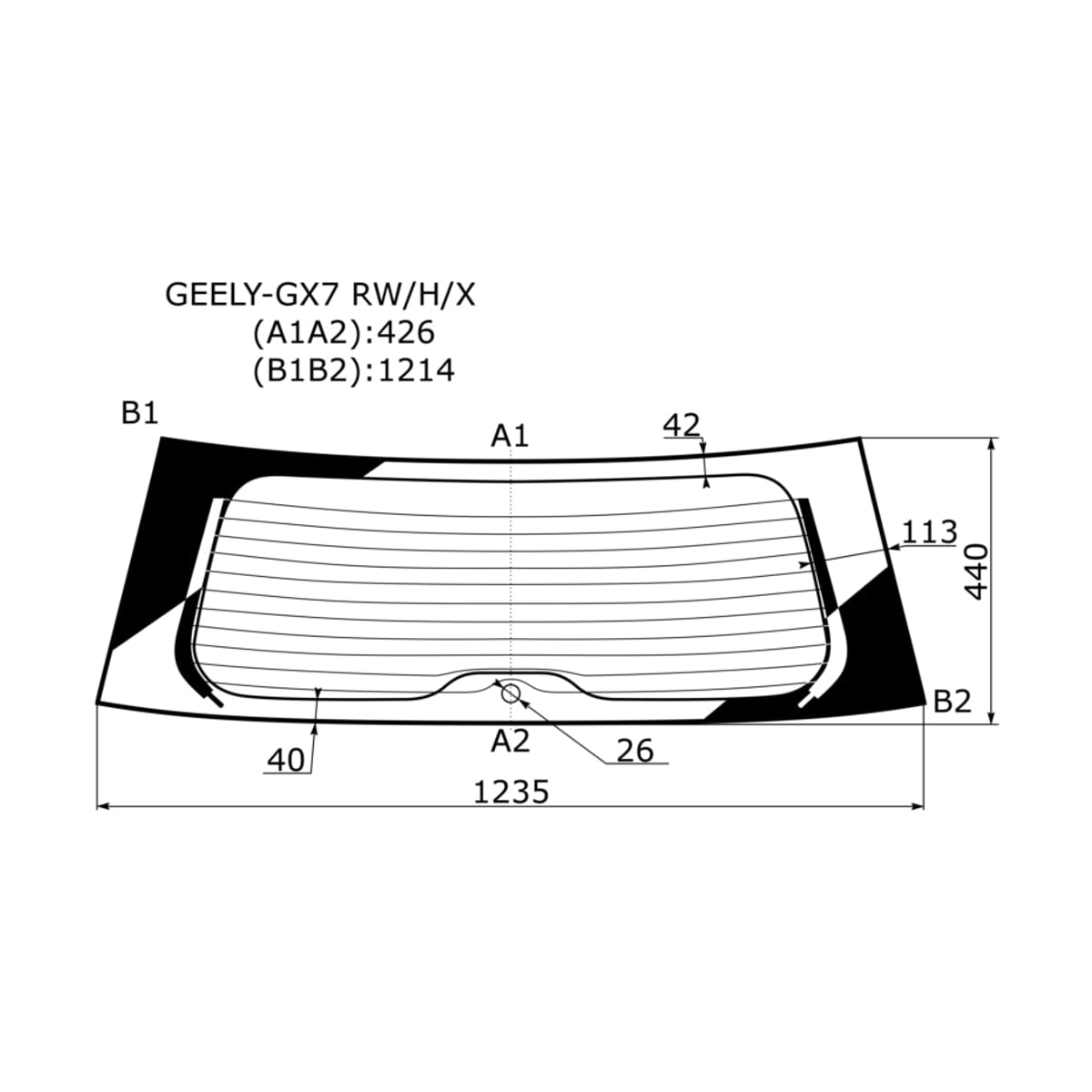 XYG Стекло заднее (Цвет зеленый/ Обогрев) Geely Emgrand X7 13- / Livan X6 Pro 23 GEELYGX7RW/H/X