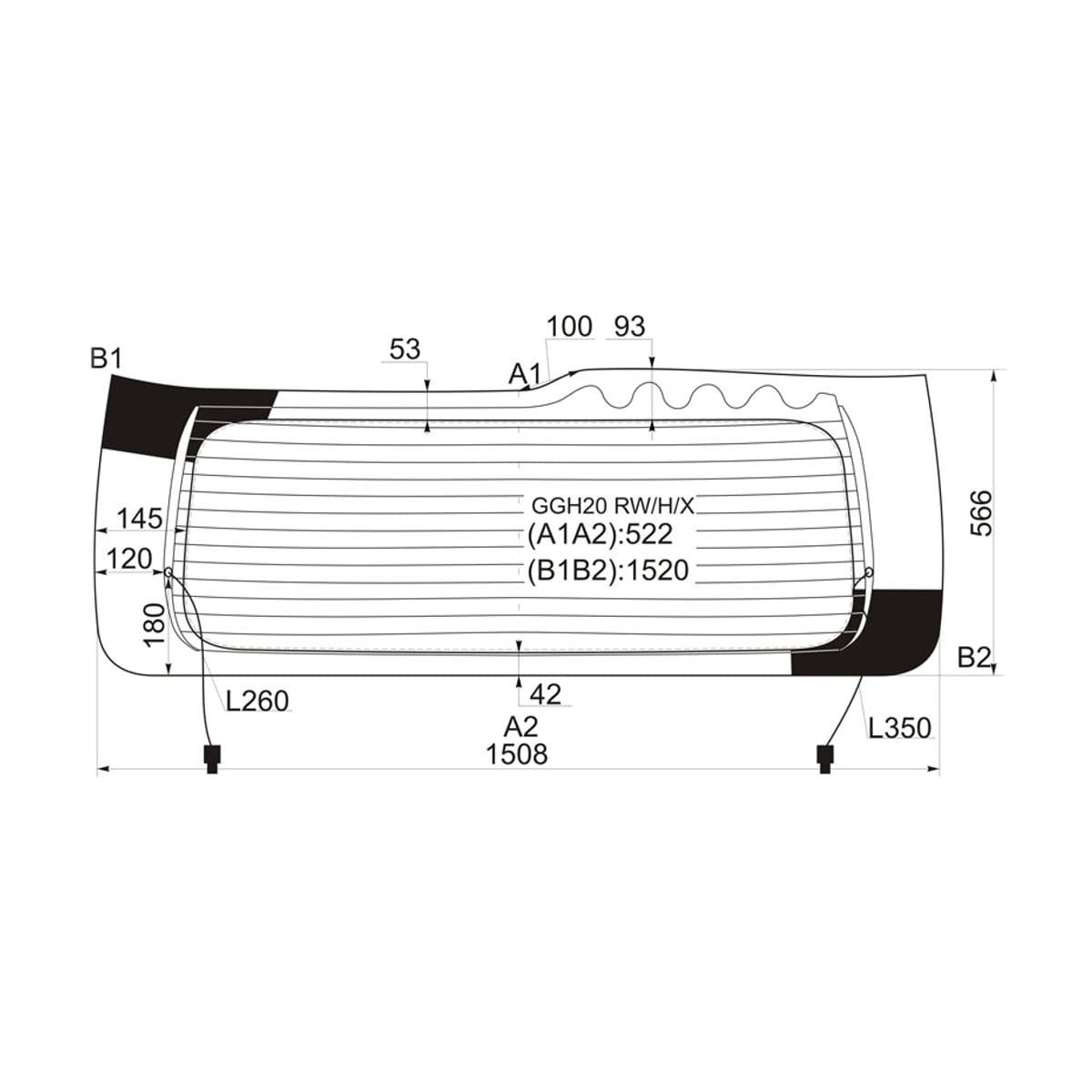 XYG Стекло заднее (Цвет зеленый/ Обогрев) Toyota Alphard (H20) 08-15 / Vellfire 08-15 GGH20RW/H/X