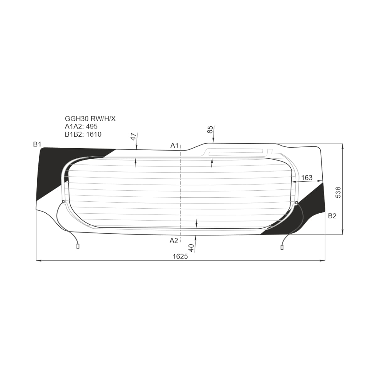 XYG Стекло заднее (Цвет зеленый/ Обогрев) Toyota Alphard (H30) 15-23 / Vellfire 15-23