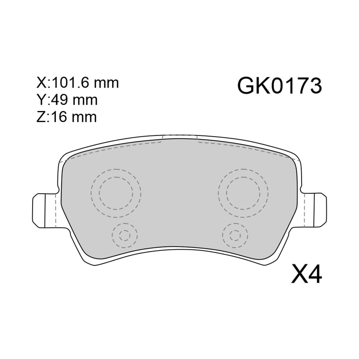 CTR Колодки тормозные (Сзади) Volvo S60 10-13 / XC60 08-17 GK0173