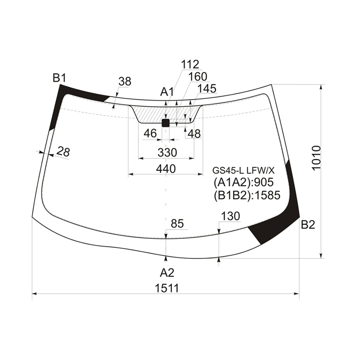 XYG Стекло лобовое Mitsubishi Outlander 05-12 / Citroen C-Crosser 07-12 GS45LLFW/X