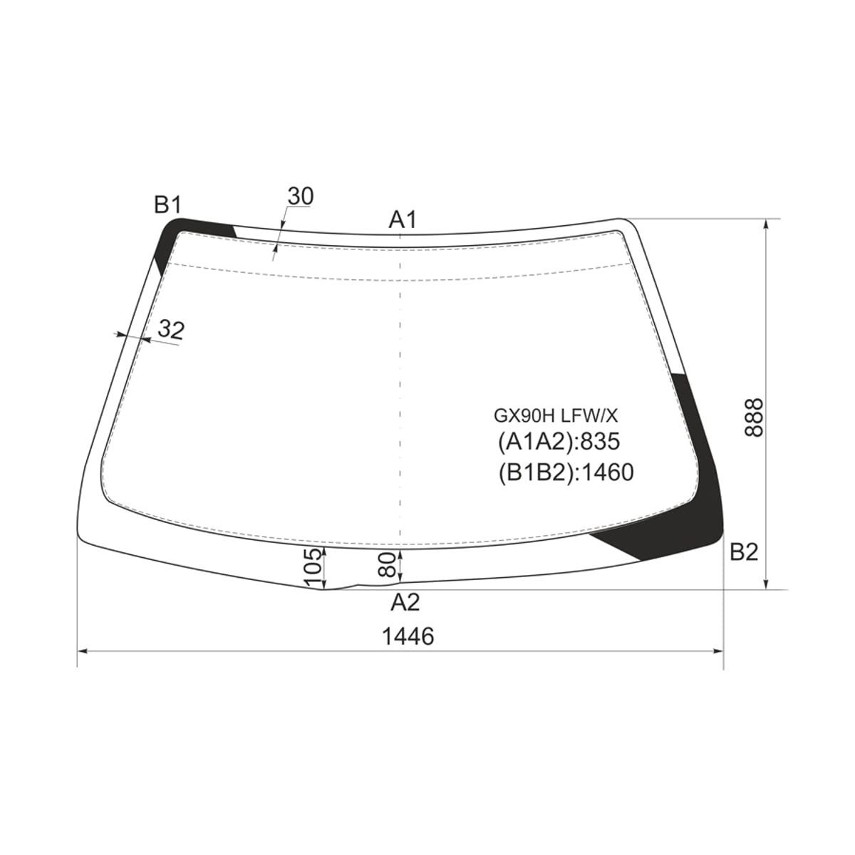 XYG Стекло лобовое Toyota Chaser (X90) 92-96 GX90HLFW/X