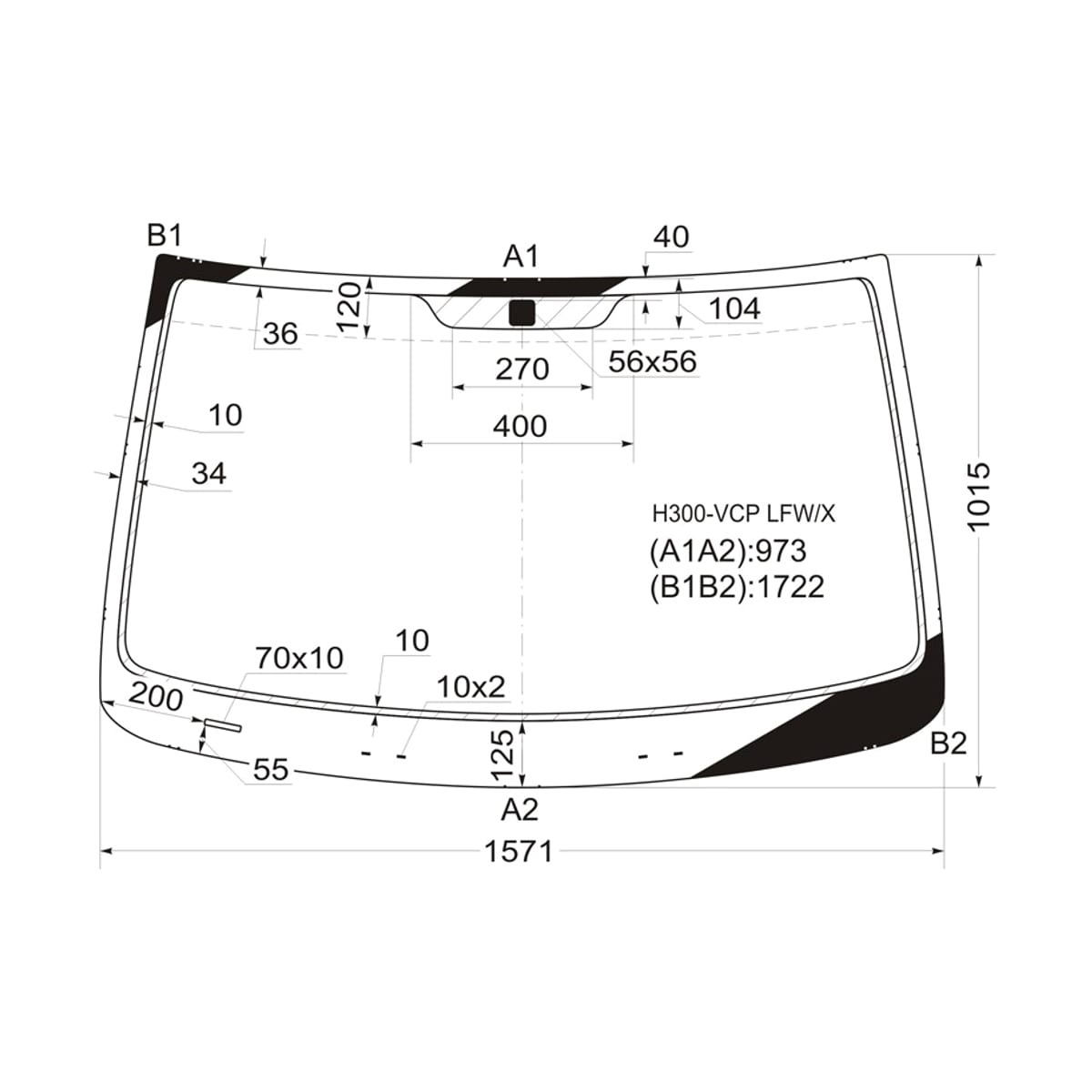 XYG Стекло лобовое Hyundai Grand Starex 07-17 / H1 07-22 H300VCPLFW/X