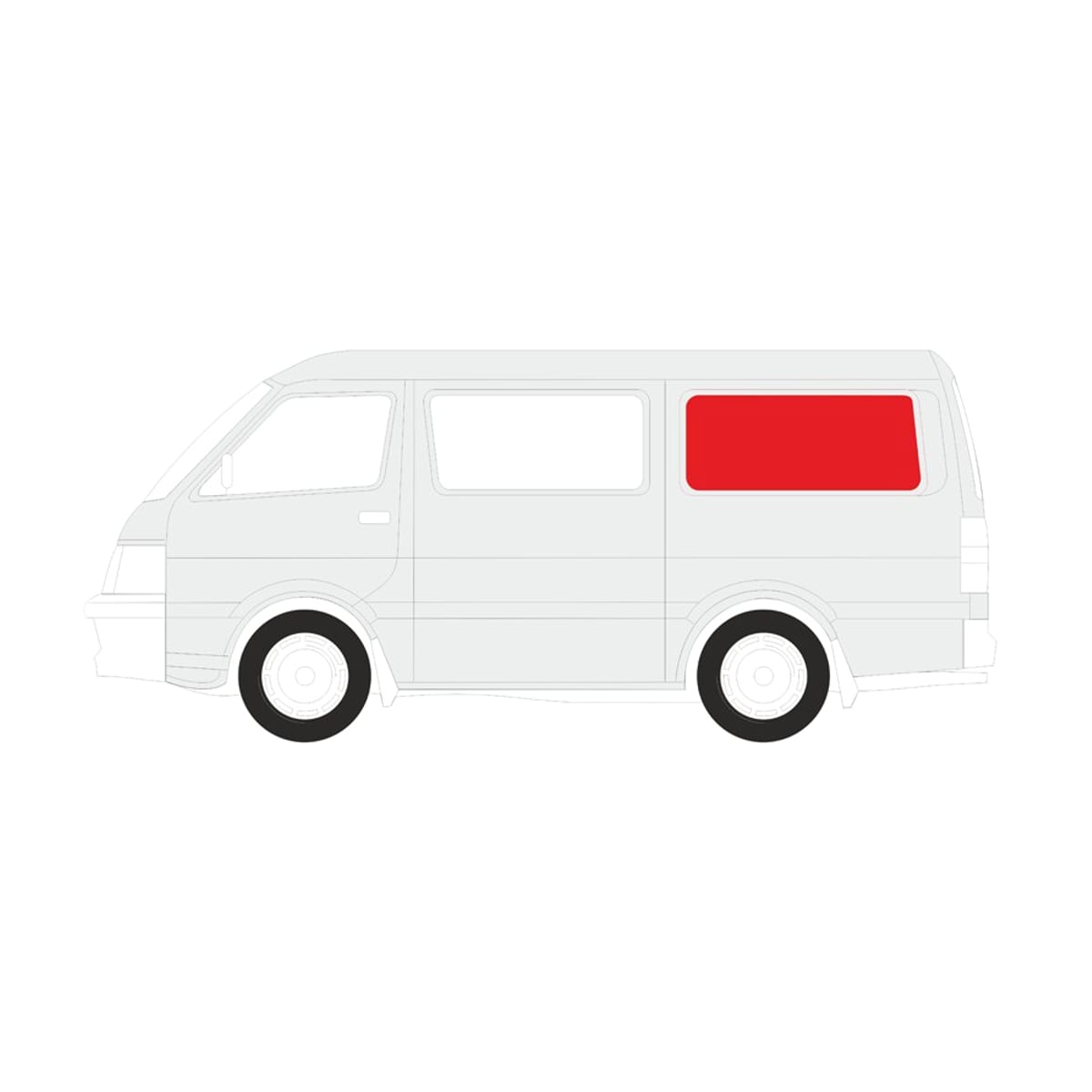Деталь Стекло кузова боковое (не опускное) (Слева/ Цвет зеленый) Hyundai H1 97-07 / JAC Refine 06-11 XYG