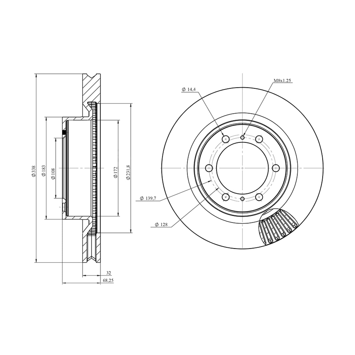 HOSU Диск тормозной (Спереди) Toyota Land Cruiser Prado (J150) 09-24 / Lexus GX 09-23