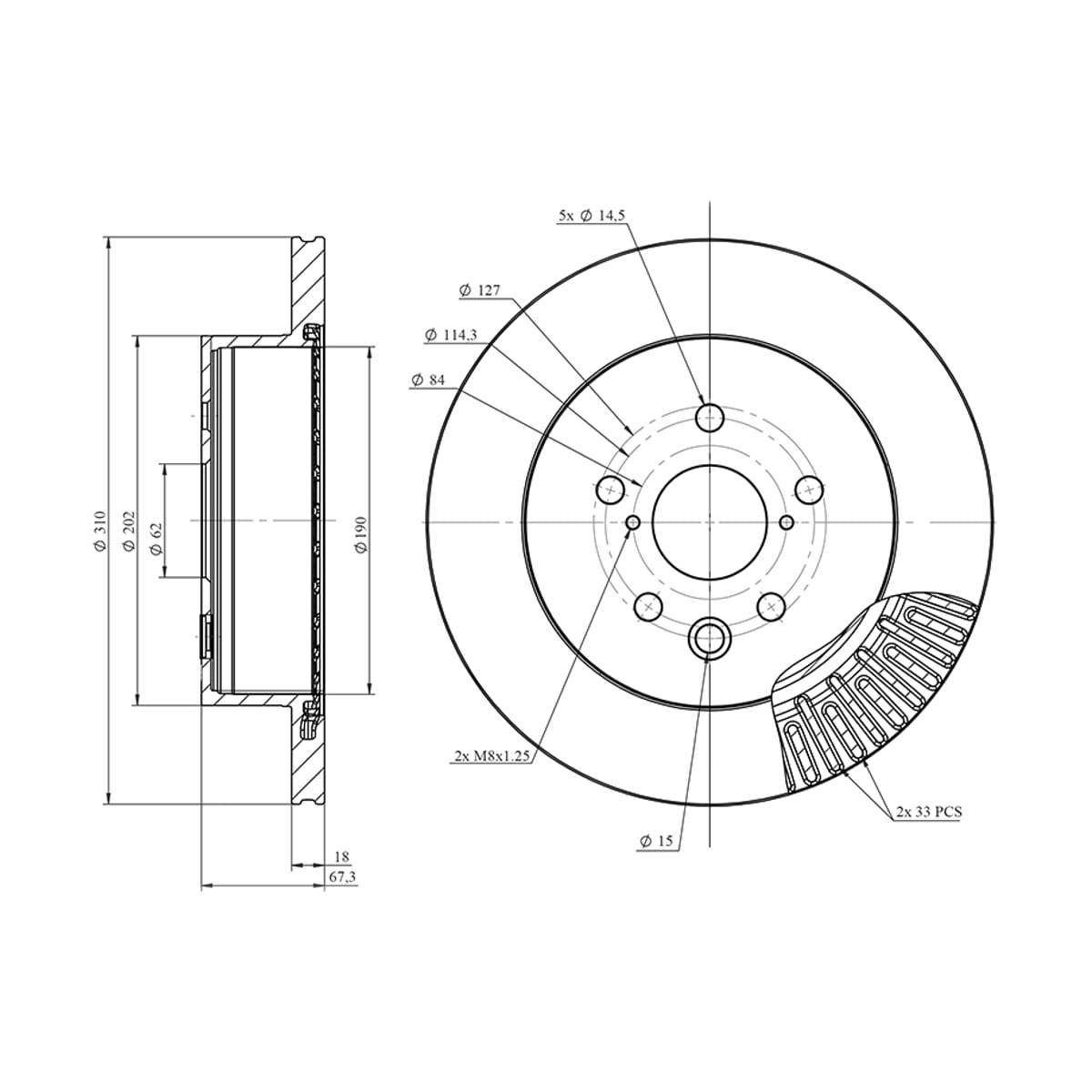 HOSU Диск тормозной (Сзади) Toyota Crown 03-18 / Lexus GS 05-12