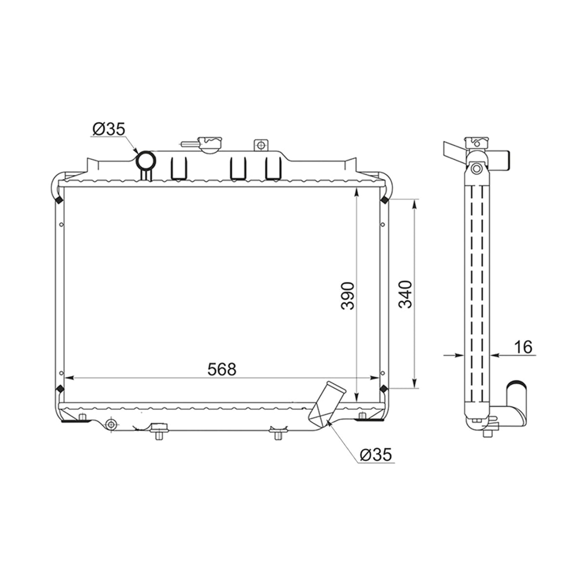 SAT Радиатор Mitsubishi Delica 89-99 / Hyundai Grace 93-03 HY0011MT
