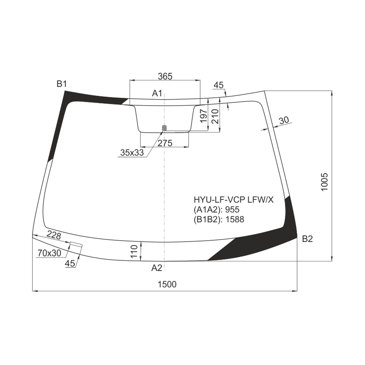 XYG Стекло лобовое Hyundai Sonata 14-19