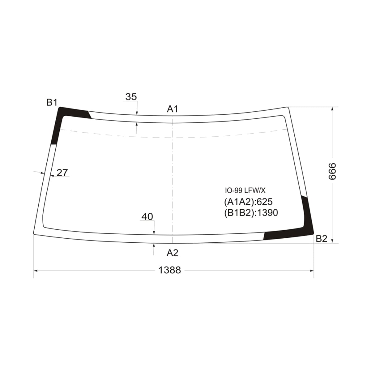 Деталь Стекло лобовое Mitsubishi Pajero iO 98-07 / Pajero Pinin 98-05 XYG