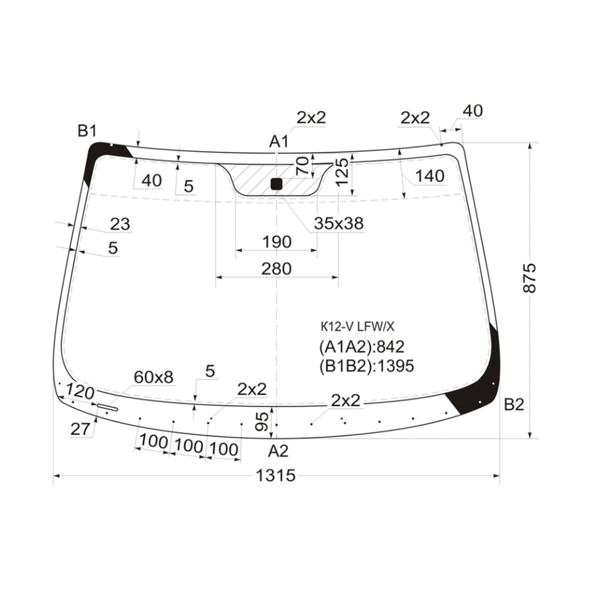 XYG Стекло лобовое Nissan March 02-10 / Micra 03-10 K12VLFW/X