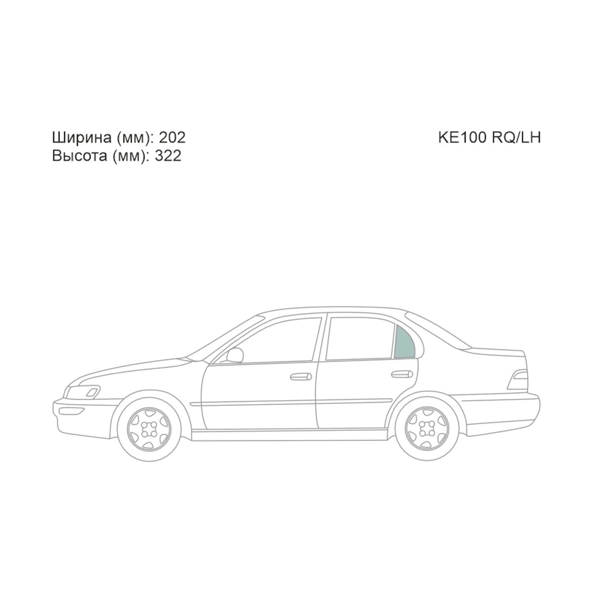 XYG Стекло форточки (Сзади/ Слева/ Цвет зеленый) Toyota Corolla (E100) 91-02